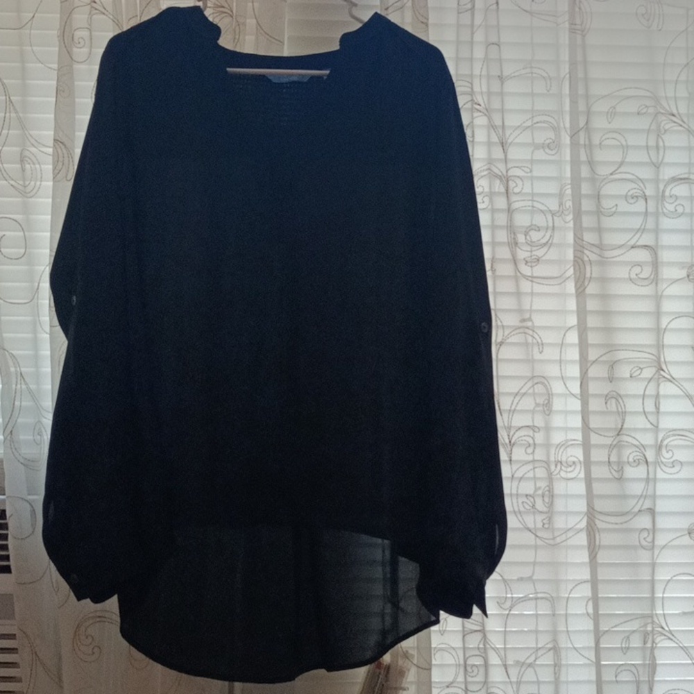 Simply Vera/Vera Wang long sleeve blouse in black size XL